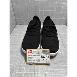 FitFlop SUPER-Q Black Knit Slip-On Sneaker Comfort Shoes Women's size 7.5 NWOB
